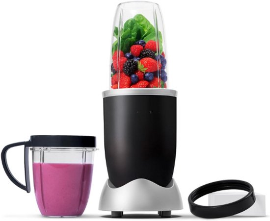 Original 600 Elektrische Blender - Shredder, Smoothiemaker en Multifunctionele Blender - 600W - 700ml en 500ml Glazen - Zwart - NB606B van Merkloos