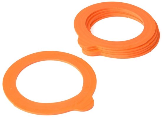 Orion - 6-delige Set Silicone Ringen - Uitwisselbaar - Oranje - 9,3 cm van Merkloos
