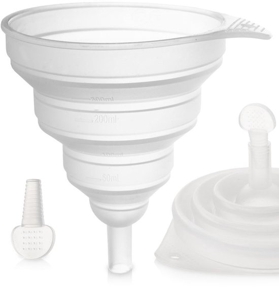 Orion KEMP Serie - Opvouwbare Keukentrechter - 12 cm - Met Dekseltje - Siliconen van Orion