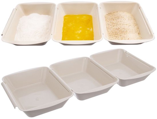 Orion - Set van 3 Bakcontainers - 1,5L - Beige - Stapelbaar - Geschikt voor Magnetron en Vaatwasser van Merkloos