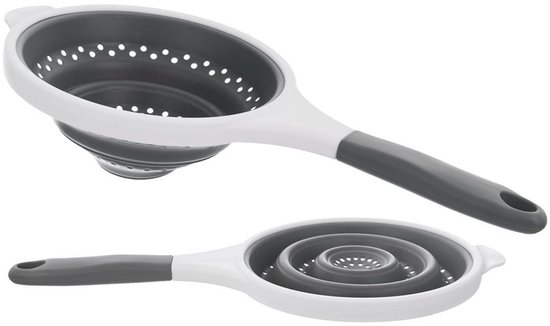 Orion - Siliconen keukenzeef - 25,5 cm - Opvouwbaar - Grijs van Merkloos