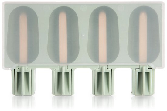 Orion - Silikonenvorm voor IJsjes - Groen - Met Deksel - BPA-vrij - Voor 4 Stuks van Orion