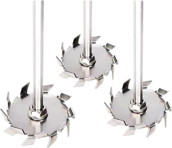 Overhead Roerstaaf - Roestvrij Staal Roerder - Laboratorium Mengen - Zaagtand Ontwerp - 3-12cm Schijf - Zilver