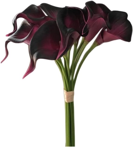 Paarse Kunst Calla Lelies - 14 Inch Bloemboeket met 12 Hoofden voor Bruidsboeket, Decoratie voor Binnen en Buiten, Perfect voor Thuis en Kantoor van Merkloos