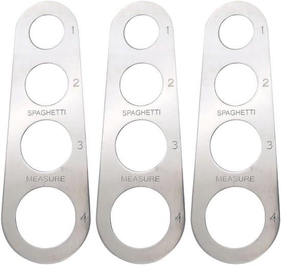 Pack of 3 Spaghetti Knives - RVS Spaghetti Divider - Spaghetti Maat met 4 Meetgaten - Keuken Gereedschap van Excellent Houseware.
