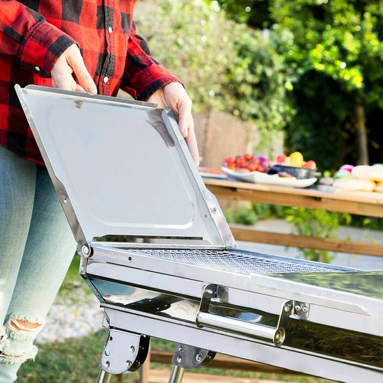 Pack Roestvrijstalen vouwbarbecue voor houtskool en Oplaadbare en flexibele elektrische aansteker InnovaGoods van InnovaGoods