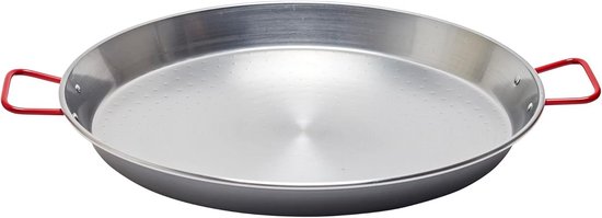 Paellapan Staal - Koekenpan - Grote Maaltijden - Gepolijst IJzer - 42 cm - Zilver