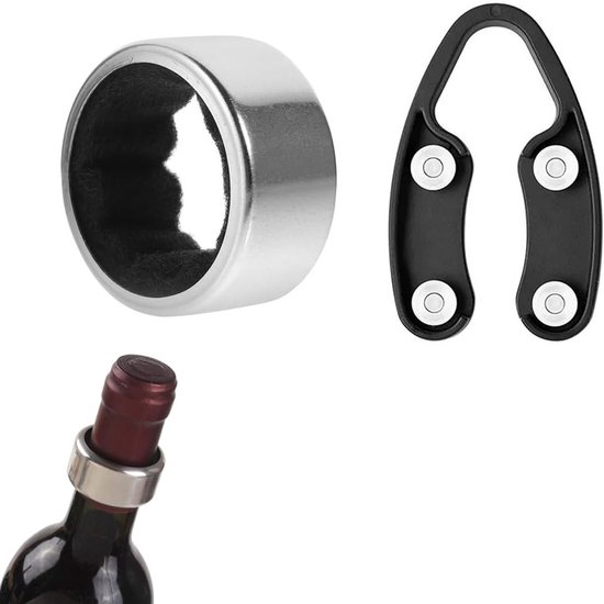 Papier snijder voor wijn, ringenset en kurksnijder voor het verwijderen van aluminiumfolie van wijnflessen, wijnringen om druppels te voorkomen en elegantie toe te voegen