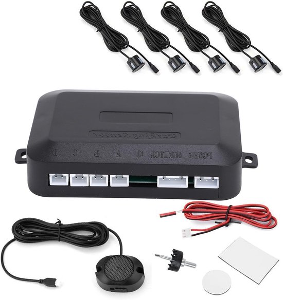 Parkeersensor voor Auto, Achteruitrijsensor, Parkeerhulp met Akoestisch Waarschuwingssignaal, 12 V, Eenvoudige Installatie en Betrouwbare Prestaties van Merkloos