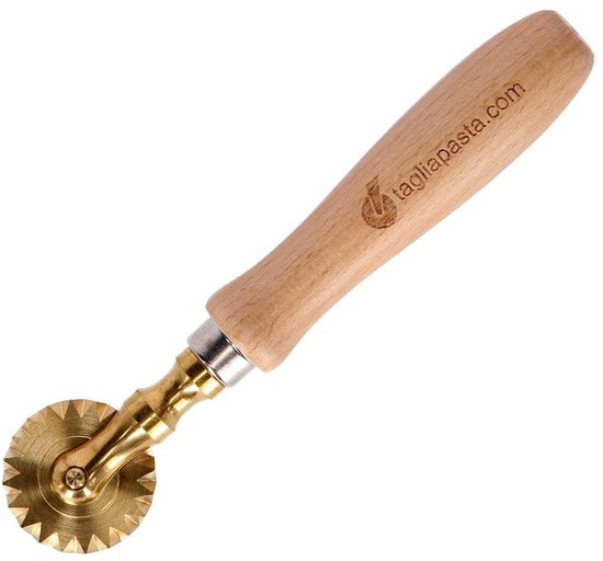Pasta & Deegsnijder met Messing Ribbelrand - Handgemaakt in Italië