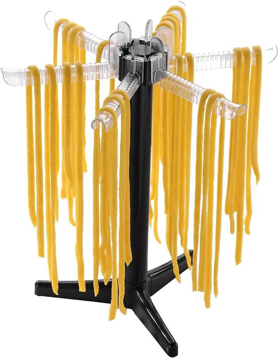 Pasta Droger - Pastarek - Verse Pasta Maken - Zes Droogarmen - 17.6 cm Hoog - Zwart
