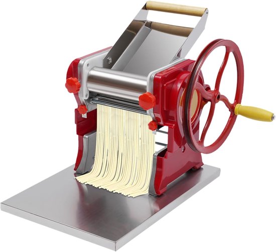 Pasta machine 160mm - RVS - verstelbare roller en snijder - perfect voor spaghetti en lasagna - SnelShoppen