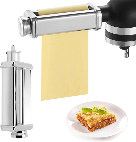 Pasta Machine van Roestvrij Staal, Perfect voor Thuisgebruik met 8 Instelbare Dikte en Draaiknop, Ideaal voor Vers Pasta Maken en Bakken