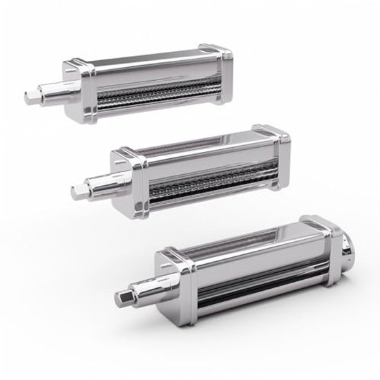 Pasta-opzetstuk voor keukenmachine - 3-in-1 set met 8 diktes, roestvrijstalen uitvoering van Merkloos