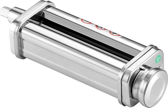 Pasta-opzetstuk voor KitchenAid keukenmixer- roestvrijstalen pastaroller- accessoire voor pastamachine met 8 instelbare dikteknoppen- KitchenAid pasta-opzetstuk van