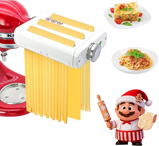 Pasta Roller en Noodle Maker Accessoires voor Standmixers - 3-in-1 Pasta Maker voor Versgemaakte Pasta