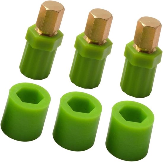Pasta Roller Koppeling - Reparatieset Keukenmachine - Zelf Pasta Maken - Messing Materiaal - 3 Stuks - Groen