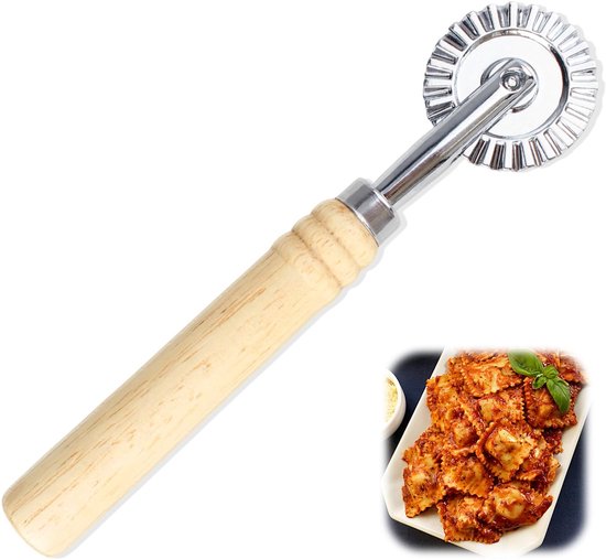 Pasta Snijder met Wielen - Houten Handvat
