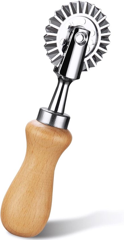 Pasta Snijwiel - Ravioli Plooiwiel - Keukenhulpmiddel voor Pasta, Gnocchi en Vers Gebak - 3,3 cm Diameter - Roestvrijstaal en Kunststof - Handig voor Thuisgebruik en Professioneel Koken