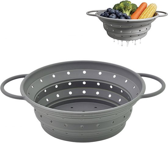 Pasta vergieter 11 inch - Vouwbaar - Flexibel siliconen - Ruimtebesparend voor camping - ShopVlot