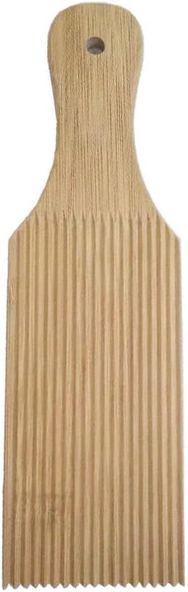 Pastabord Beukenhout - Deegroller Gnocchi - Verse Pasta Maken - Speciale Groeven - 24 x 7 cm - Houtkleur