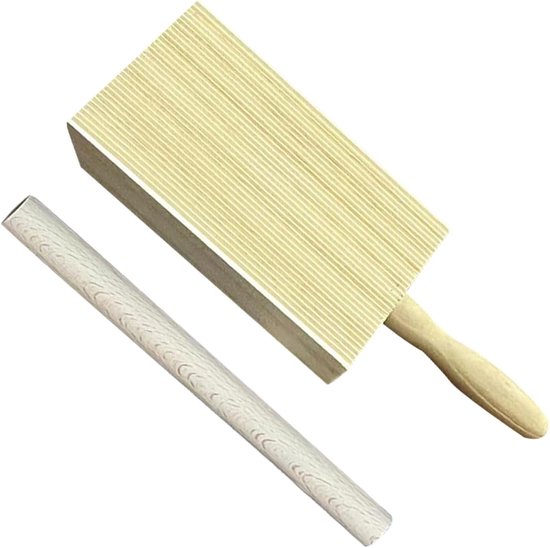 Pastabتعليم - Deegvormer - Pasta Maken - Traditioneel Ontwerp - 28.5x8.5cm - Houtkleur