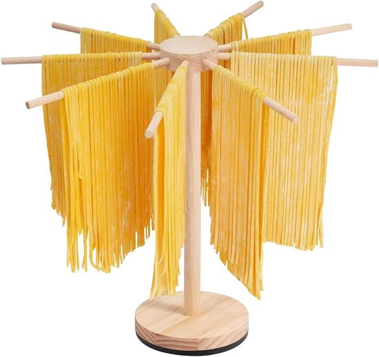 Pastadroger Hout - Noedeldroger - Verse Pasta Drogen - 9 Afneembare Armen - Tot 45 kg - Houtkleur