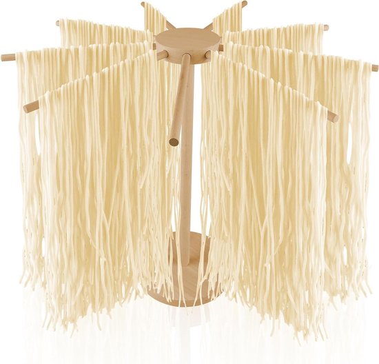 Pastadroger Hout - Pastastandaard Keuken - Zelfgemaakte Pasta - 9 Afneembare Armen - Tot 45 kg - Natuurlijk