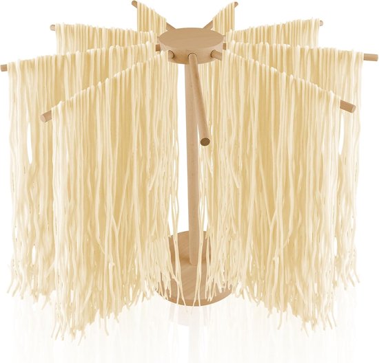 Pastadroger Hout - Pastastandaard - Zelfgemaakte Pasta Drogen - 9 Afneembare Armen - Tot 45 kg - Natuurlijk Hout