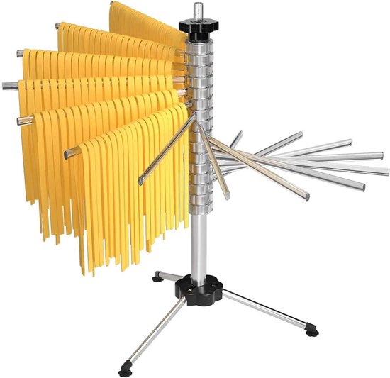 Pastadroger met 16 uittrekbare sporten - opvouwbaar, voor maximaal 2,5 kg pasta van Merkloos