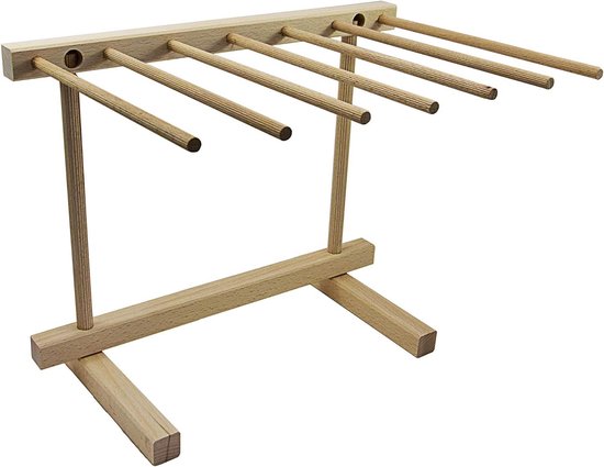 Pastadroger - Verse pasta rek - Ambachtelijk maken - 7 droogarmen - 37 cm hoog - Beige