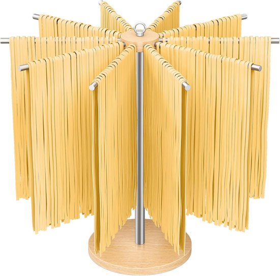 Pastadroger voor zelfgemaakte pasta met 10 afneembare armen - Roestvrij staal en Hout van Masterpro