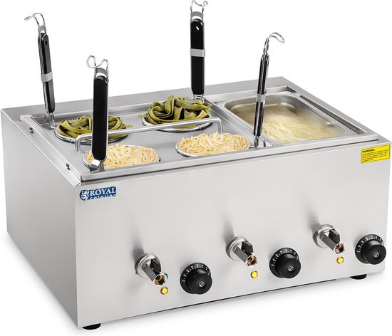Pastakoker met 4 zeefmanden en 1/3 GN-Container - Royal Catering