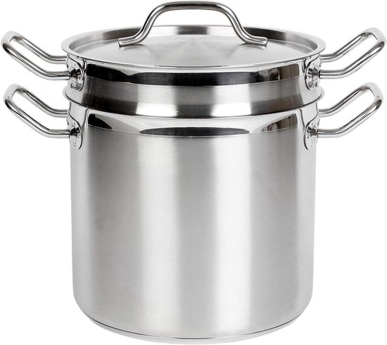 Pastakoker RVS - Pastapot Zeef - Pasta Koken - Geperforeerde Zeef - 12 Liter - Zilver van Merkloos