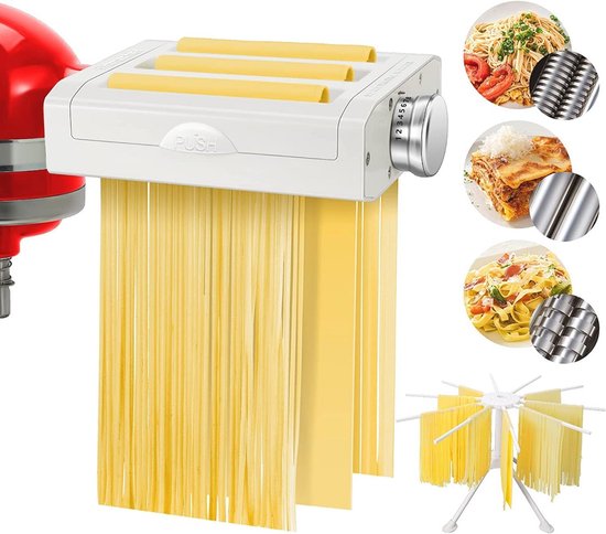 Pastamachine Accessoireset - 3-in-1 Pasta Roller, Snijder en Droogrek van Philips