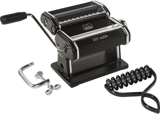 Pastamachine - Deegmaker - Verse Pasta Maken - 10-Traps Regelaar - 150 mm Rolbreedte - Zwart