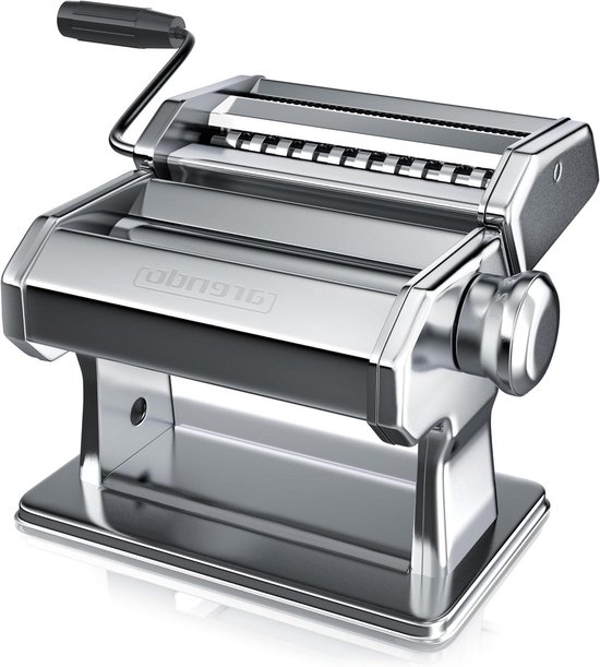 Pastamachine - Deegroller - Ambachtelijke Pasta Maken - 7 Diktes 2 Snijbreedtes - 20 cm Breed - Zilver