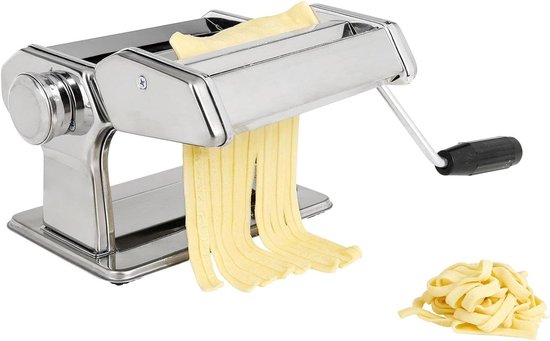 Pastamachine - Deegroller - Verse Pasta Maken - Verchroomd Staal - 20 cm breed - Chroom