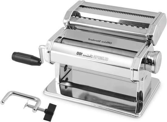 Pastamachine Deluxe - Pastamaker Handmatig - Verse Pasta Maken - Met Boor - 180 mm - RVS van Merkloos