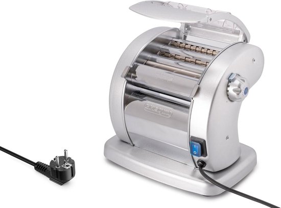 Pastamachine Elektrisch - Pastamaker Automatisch - Verse Pasta Maken - Fettuccine Tagliolini Snijders - 2/6.5 mm - Zilver