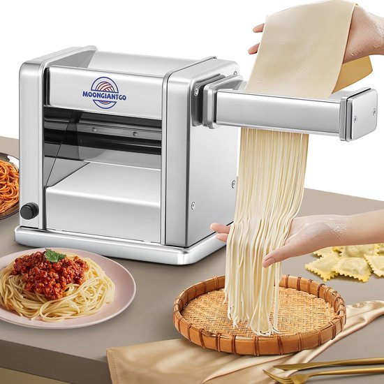 Pastamachine - Elektrische Pastamaker - 3 Snijopzetstukken - 7 Dikte-instellingen - Voor Verse Pasta en Ravioli