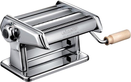 Pastamachine Handmatig - Deegmaker Keuken - Verse Pasta Maken - 6 Dikte Instellingen - 150 mm Rolbreedte - Chroom