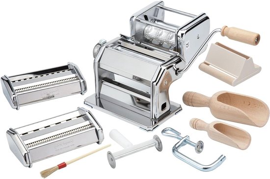 Pastamachine Handmatig - Deegmaker Keuken - Verse Pasta Maken - 6 Dikte Standen - 4 kg - Zilver