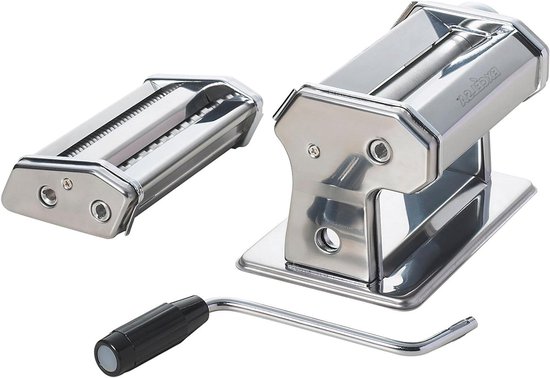 Pastamachine Handmatig - Deegmaker Keuken - Verse Pasta Maken - Roestvrij Staal 18/10 - 16x21x21 cm - Zilver