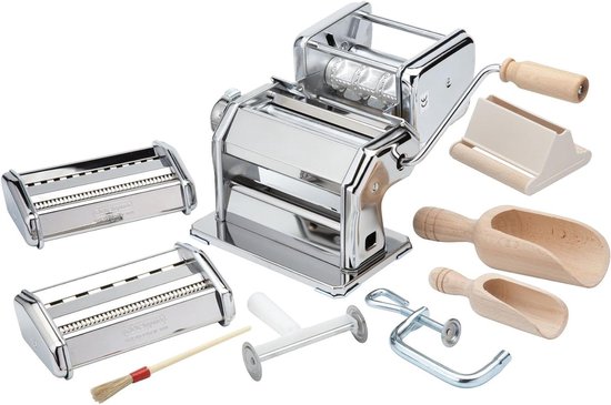 Pastamachine Handmatig - Deegmaker Keuken - Verse Pasta Maken - Zes Dikte-standen - 4 kg - Zilver