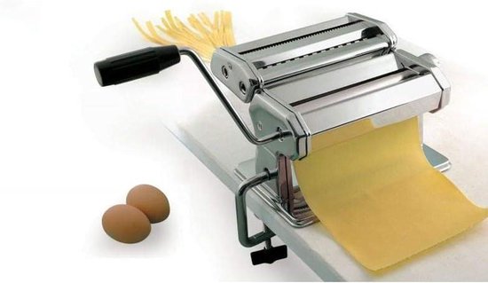 Pastamachine Handmatig - Deegmaker - Verse Pasta Maken - 5 Dikte Instellingen - 24x20x16 cm - Edelstaal van Merkloos