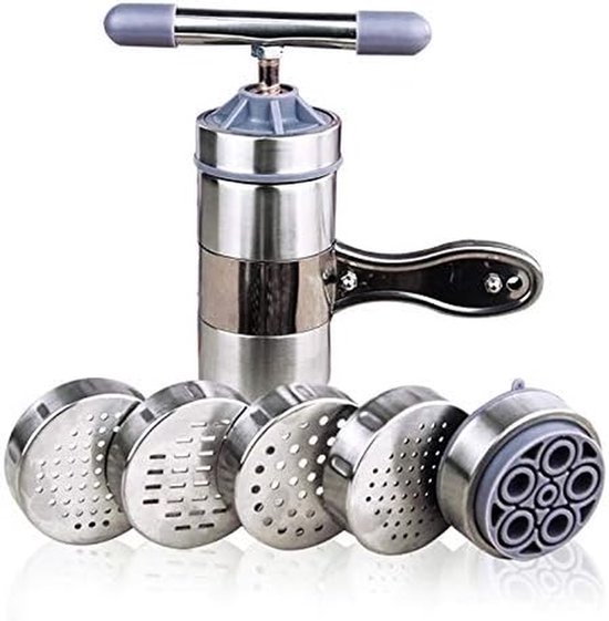 Pastamachine Handmatig - Noedelmaker Keuken - Zelf Pasta Maken - Roestvrij Staal - Huishoudelijk - Zilverkleurig