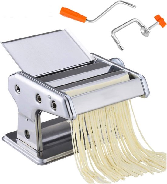 Pastamachine Handmatig - Noodle Maker - Verse Pasta Maken - Roestvrij Staal - 2 Vellen - Zilver
