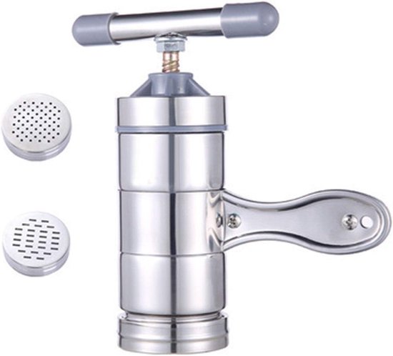 Pastamachine Handmatig - Noodle Maker - Verse Pasta Maken - Roestvrij Staal - Compact Formaat - Zilverkleurig