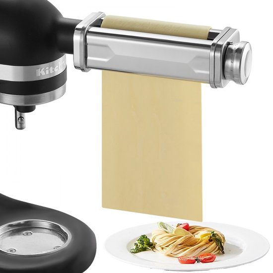 Pastamachine - Handmatige Pastamaker - RVS - Verstelbare Dikte - Voor Spaghetti, Lasagne, Tagliatelle - Tafelmodel - Zilver van Merkloos